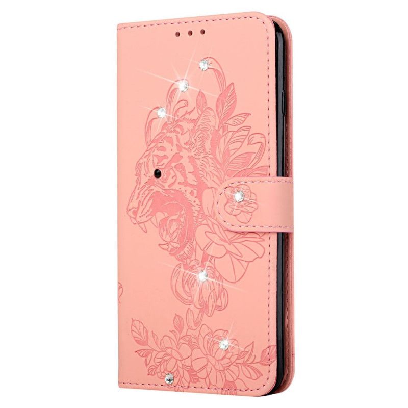 Etui Folio Google Pixel 6 Barokowy Tygrys I Strass Etui Ochronne