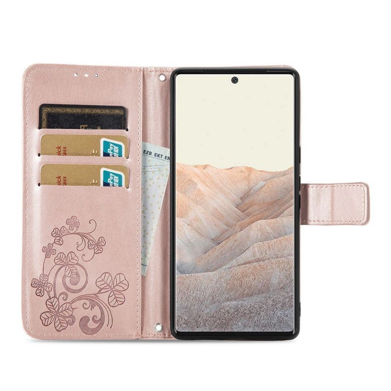 Etui Folio Google Pixel 6 CZterolistna Koniczyna Etui Ochronne