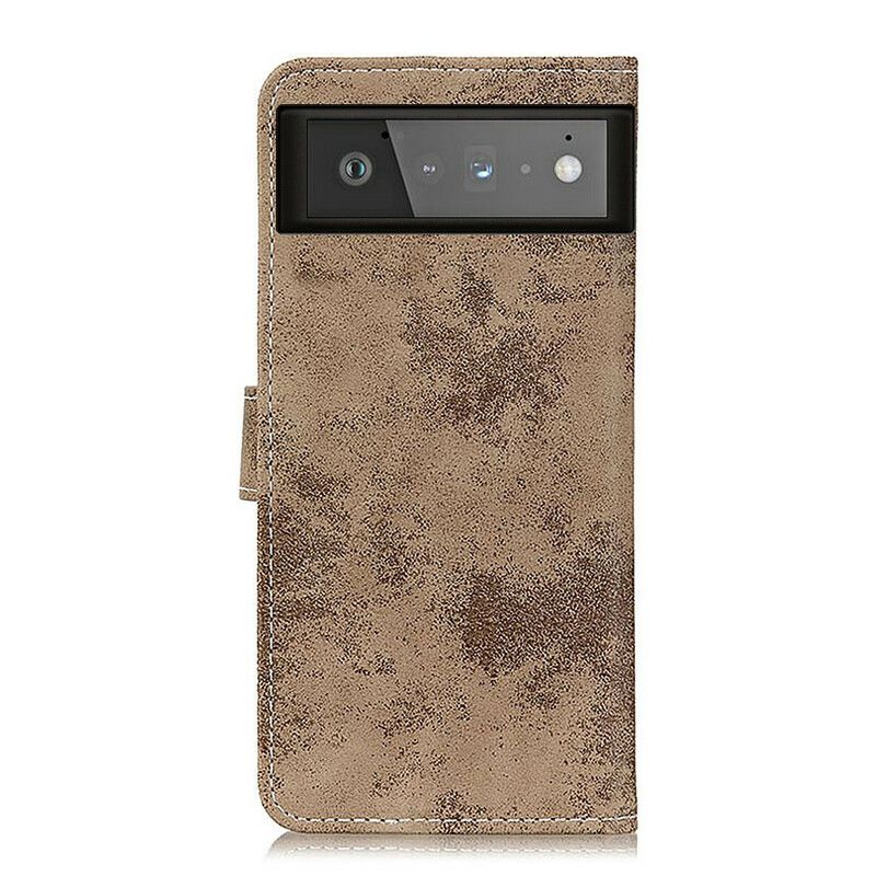 Etui Folio Google Pixel 6 Efekt Vintage Skóry Etui Ochronne