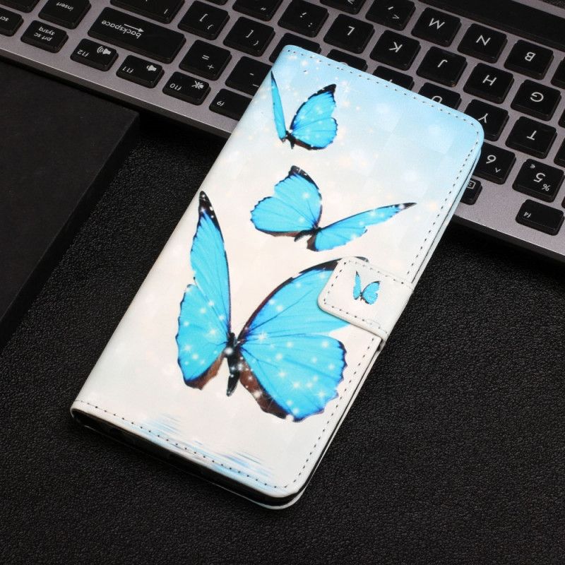 Etui Folio Google Pixel 6 Latające Niebieskie Motyle Etui Ochronne