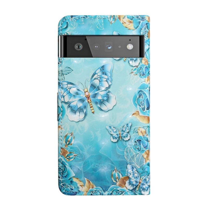 Etui Folio Google Pixel 6 Lodowe Motyle Etui Ochronne