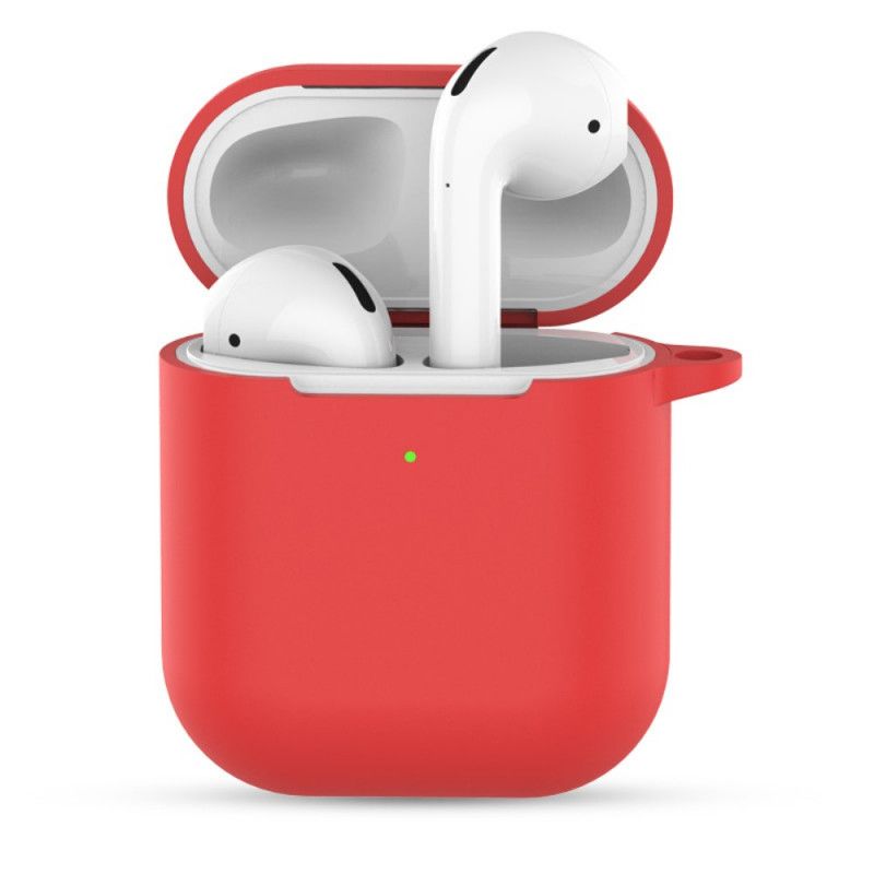 Etui AirPods Biały Czarny Silikon Z Kółkiem Na Klucze