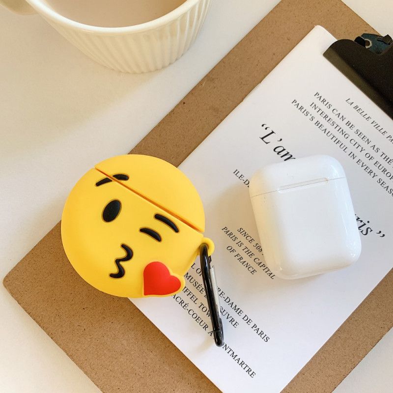 Etui AirPods Czerwony Biały Emoji Z Karabińczykiem