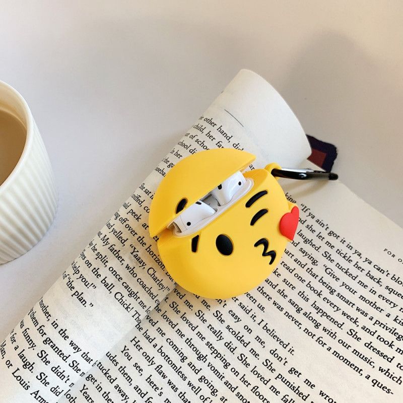 Etui AirPods Czerwony Biały Emoji Z Karabińczykiem