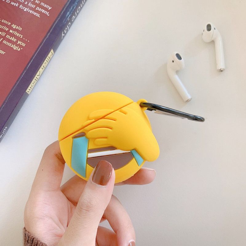 Etui AirPods Czerwony Biały Emoji Z Karabińczykiem