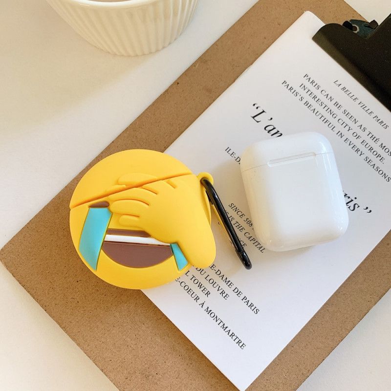 Etui AirPods Czerwony Biały Emoji Z Karabińczykiem