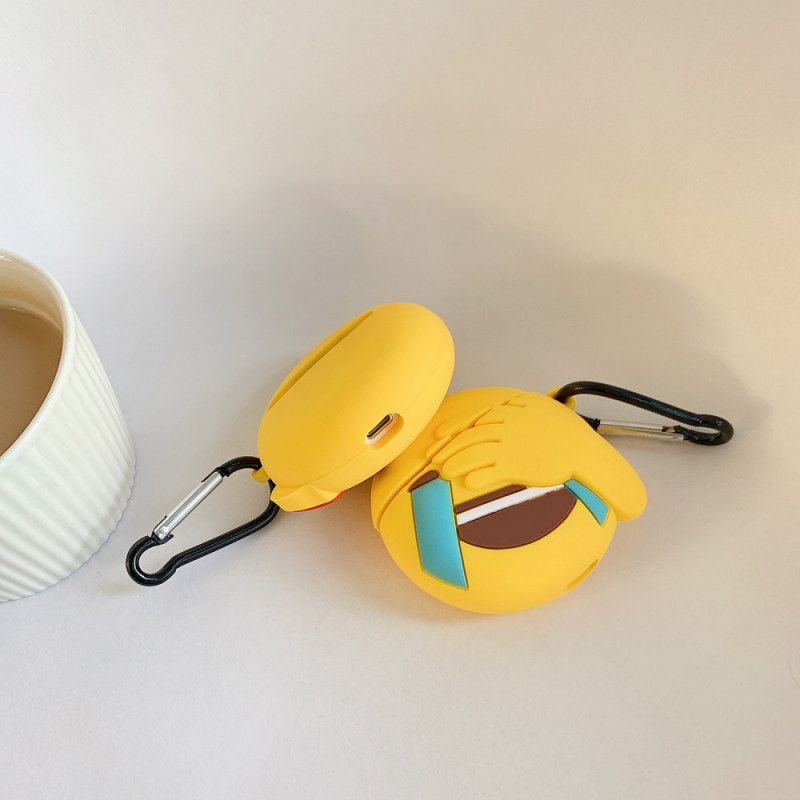 Etui AirPods Czerwony Biały Emoji Z Karabińczykiem