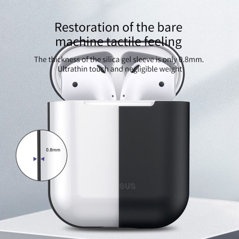 Etui AirPods Szary Czarny Podstawa Silikonowa