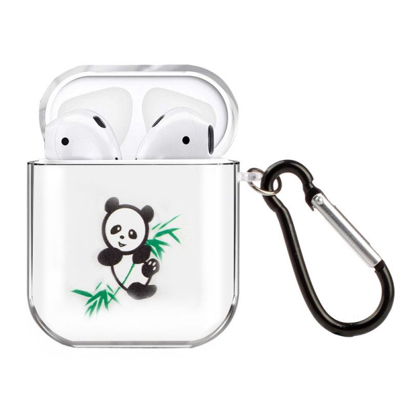 Futerały AirPods Zielony Czarny Etui na Telefon Przezroczysta Silikonowa Panda