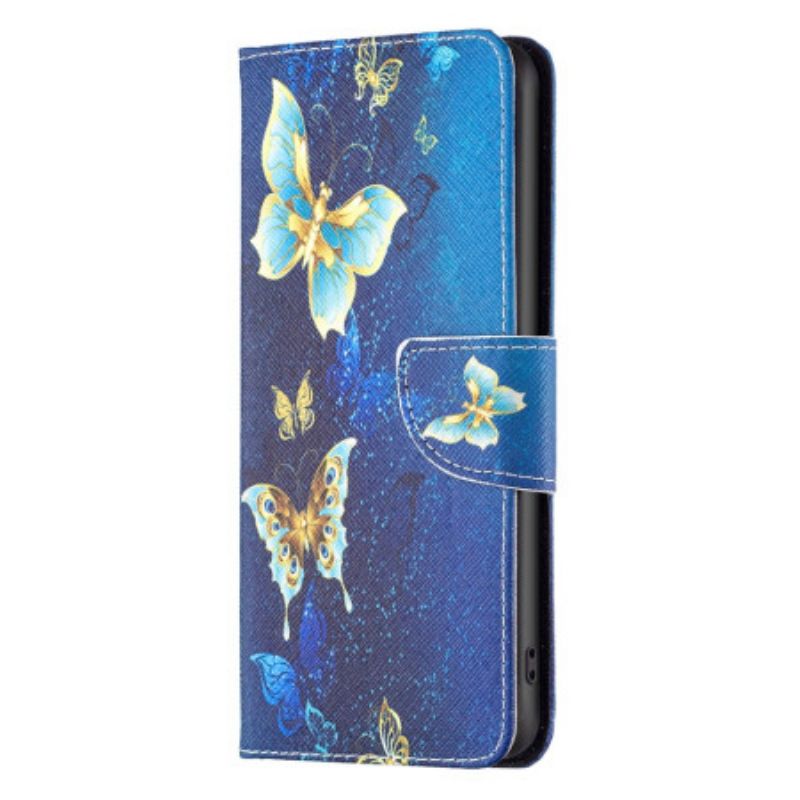 Etui Folio Do Sony Xperia 10 Vi Złote Motyle