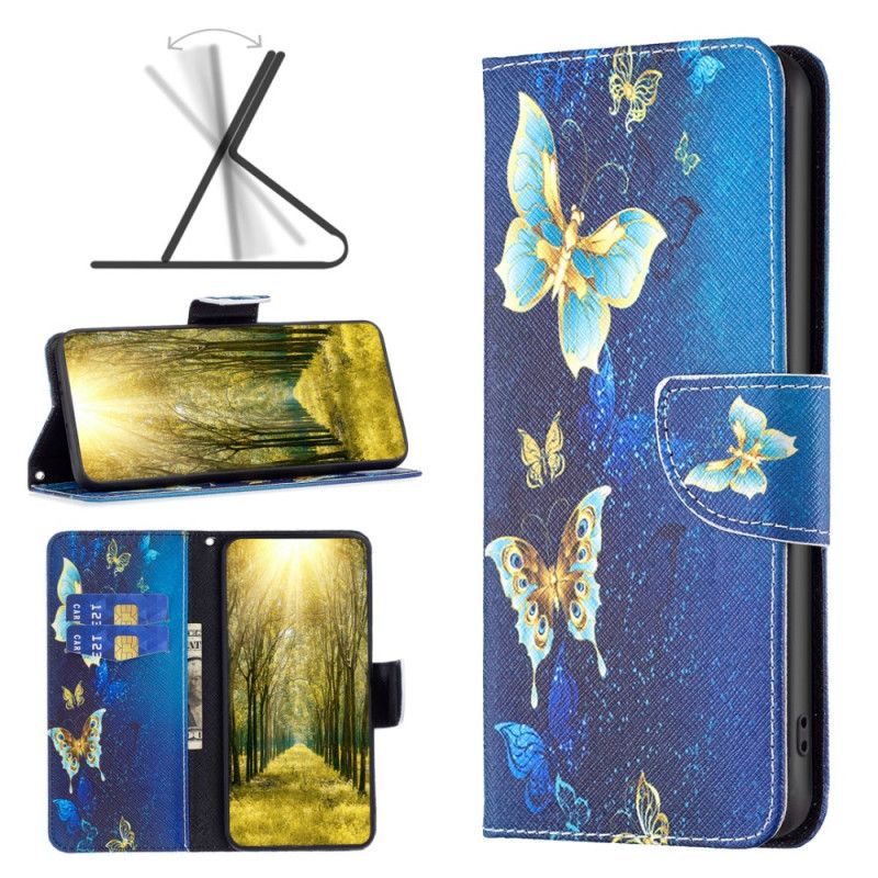 Etui Folio Do Sony Xperia 10 Vi Złote Motyle