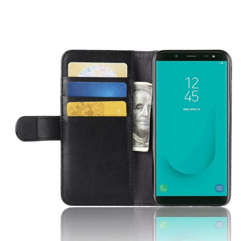 Etui Folio Samsung Galaxy J6 Brązowy Czarny Dwoina Skórzana