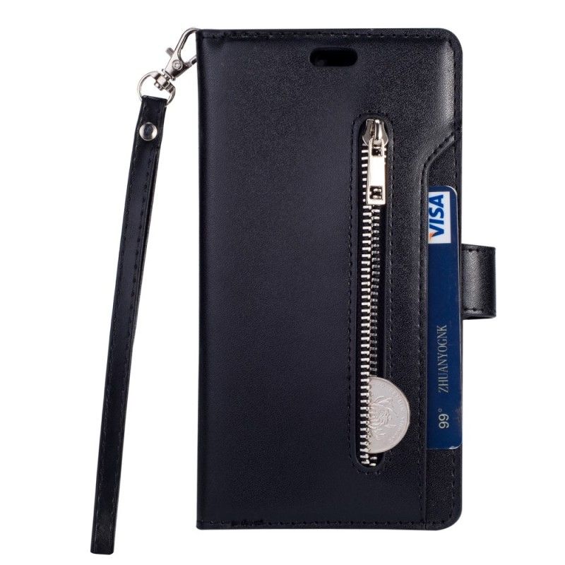 Etui Folio Samsung Galaxy J6 Czarny Portmonetka Na Monety Z Paskiem Etui Ochronne