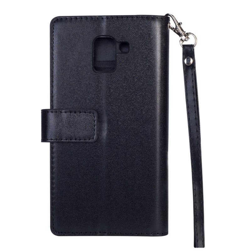 Etui Folio Samsung Galaxy J6 Czarny Portmonetka Na Monety Z Paskiem Etui Ochronne