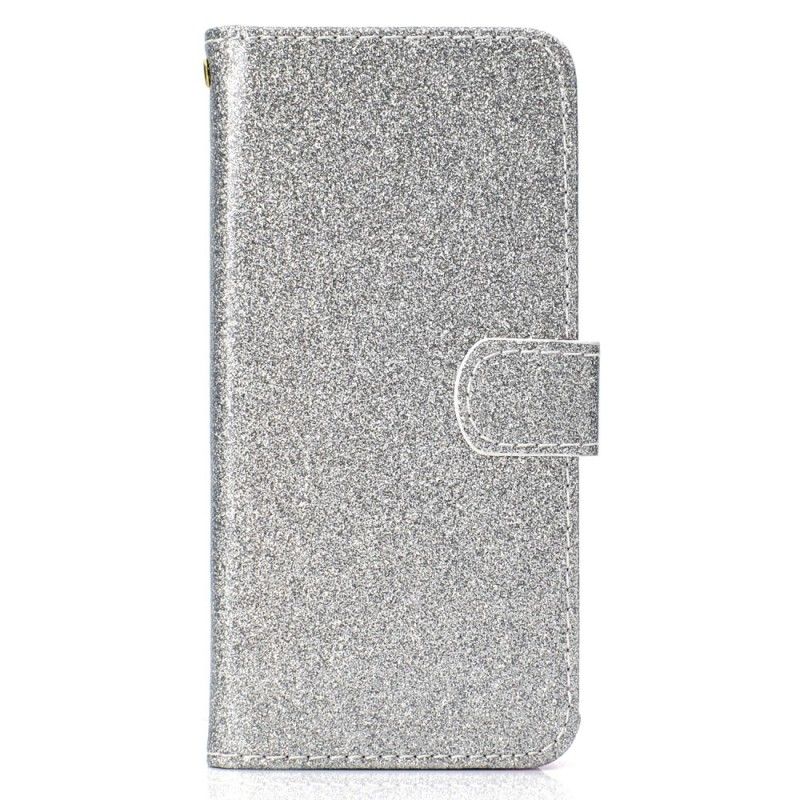 Etui Folio Samsung Galaxy J6 Srebrny Fioletowy Brokat