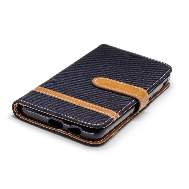 Etui Folio Samsung Galaxy J6 Szary Czarny Efekt Tkaniny I Skóry Etui Ochronne