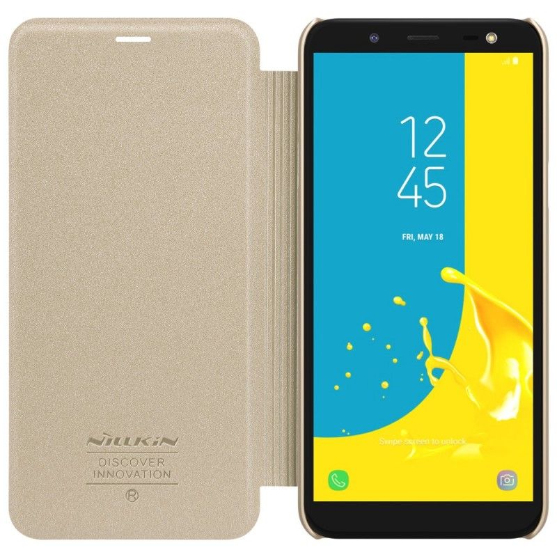 Flip Kotelot Samsung Galaxy J6 Złoty Czarny Nillkin