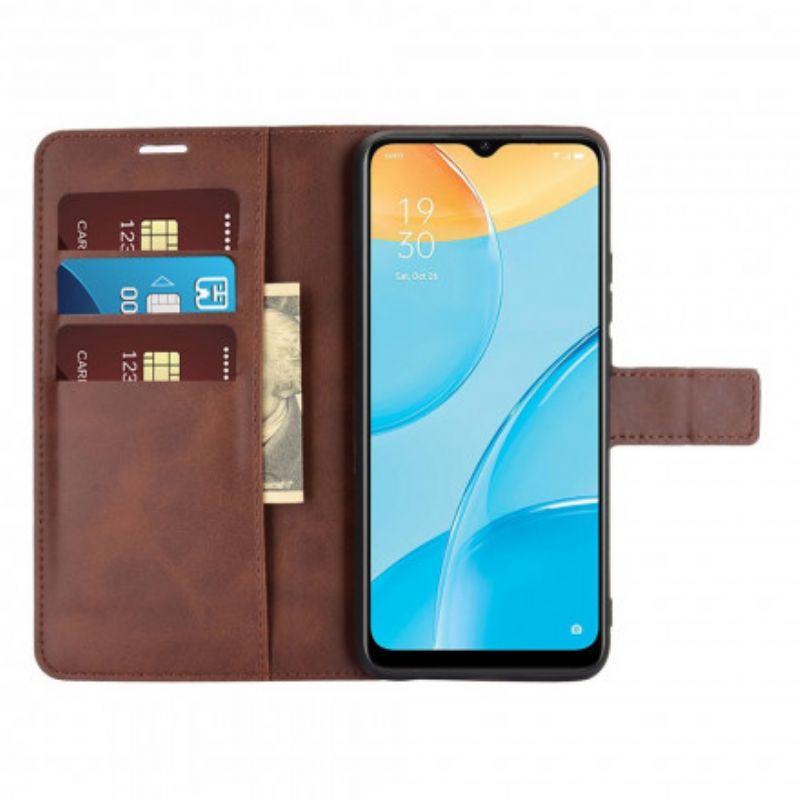 Etui Folio Do Oppo A15 Slim Ekstremalny Efekt Skóry