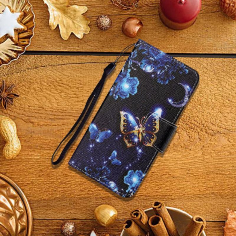 Etui Folio Oppo A15 Drogocenne Motyle Stringi Etui Ochronne