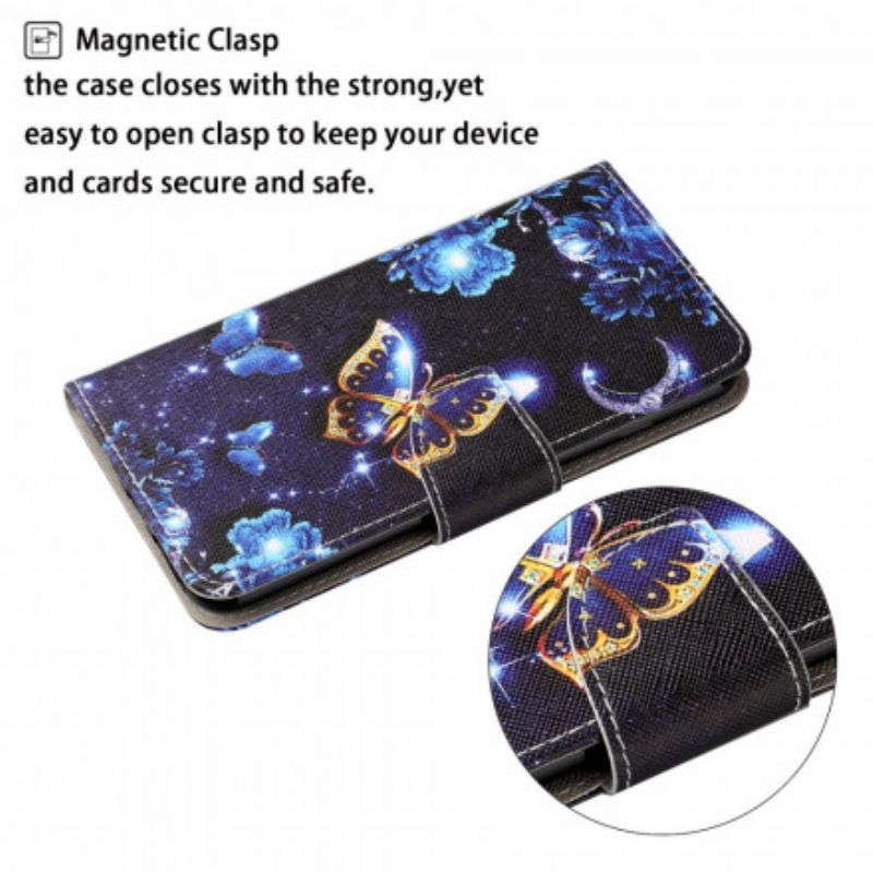 Etui Folio Oppo A15 Drogocenne Motyle Stringi Etui Ochronne