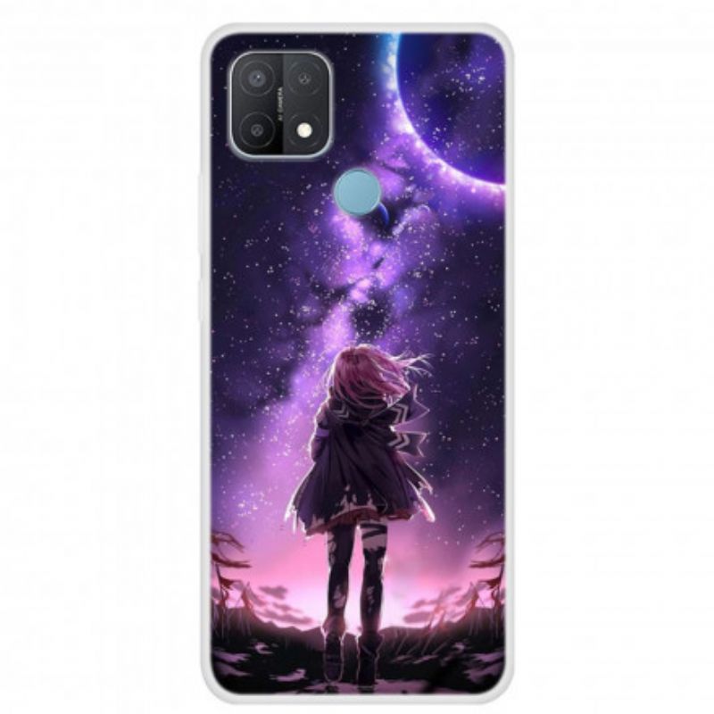 Etui Oppo A15 Magiczna Pełnia Księżyca Etui Ochronne