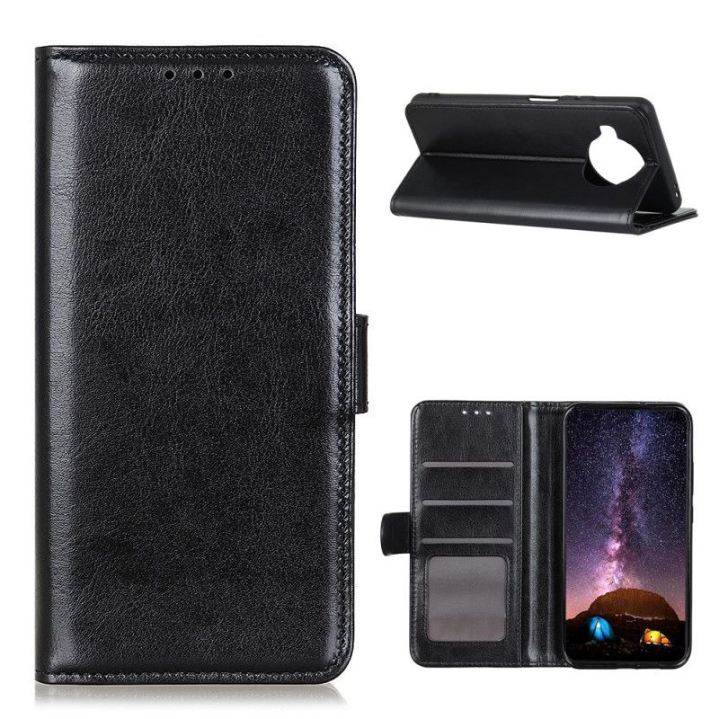 Etui Folio Xiaomi Mi 10T Lite 5G / Redmi Note 9 Pro 5G Biały Czarny Finezyjna Imitacja Skóry Etui Ochronne