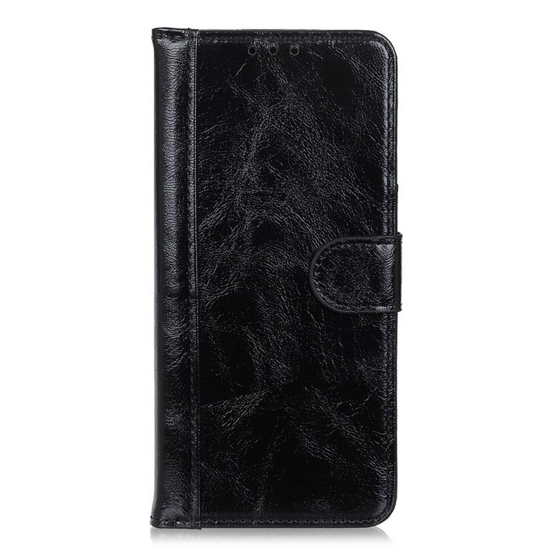 Etui Folio Xiaomi Mi 10T Lite 5G / Redmi Note 9 Pro 5G Czerwony Czarny Dwoina Lakierowana Skóra