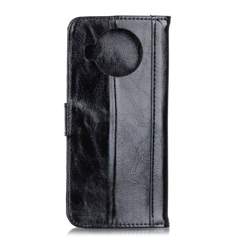 Etui Folio Xiaomi Mi 10T Lite 5G / Redmi Note 9 Pro 5G Czerwony Czarny Dwoina Lakierowana Skóra