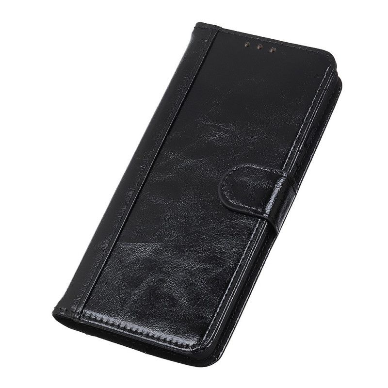 Etui Folio Xiaomi Mi 10T Lite 5G / Redmi Note 9 Pro 5G Czerwony Czarny Dwoina Lakierowana Skóra