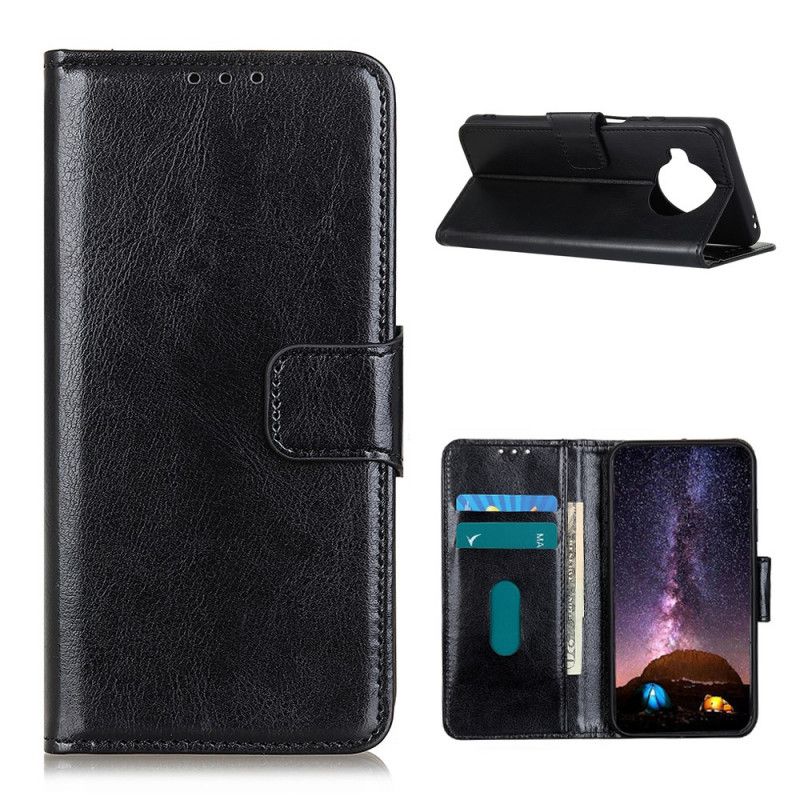 Etui Folio Xiaomi Mi 10T Lite 5G / Redmi Note 9 Pro 5G Czerwony Czarny Efekt Błyszczącej Skóry