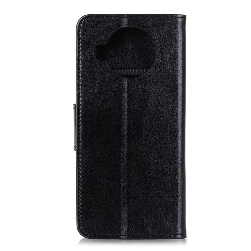 Etui Folio Xiaomi Mi 10T Lite 5G / Redmi Note 9 Pro 5G Czerwony Czarny Efekt Błyszczącej Skóry