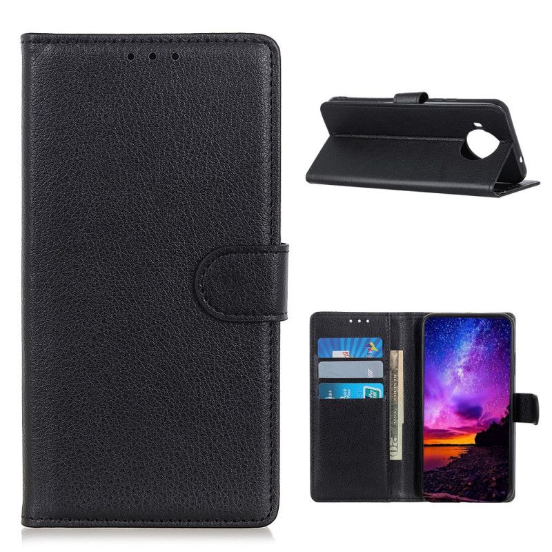 Etui Folio Xiaomi Mi 10T Lite 5G / Redmi Note 9 Pro 5G Czerwony Czarny Efekt Skóry Liczi