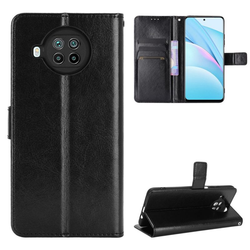 Etui Folio Xiaomi Mi 10T Lite 5G / Redmi Note 9 Pro 5G Czerwony Czarny Efektowna Sztuczna Skóra