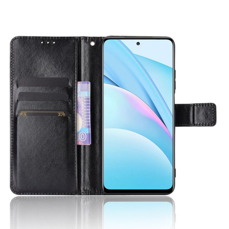 Etui Folio Xiaomi Mi 10T Lite 5G / Redmi Note 9 Pro 5G Czerwony Czarny Efektowna Sztuczna Skóra