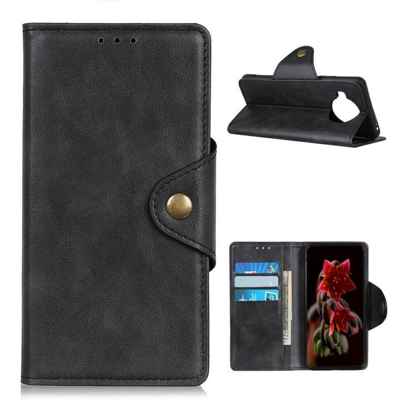 Etui Folio Xiaomi Mi 10T Lite 5G / Redmi Note 9 Pro 5G Czerwony Czarny Imitacja Skóry Guzików Etui Ochronne