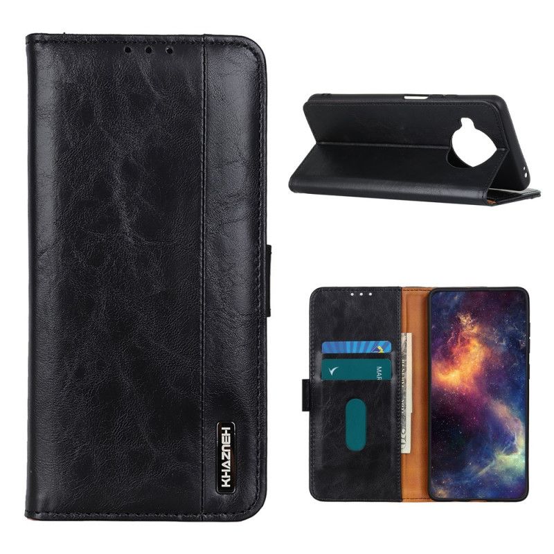 Etui Folio Xiaomi Mi 10T Lite 5G / Redmi Note 9 Pro 5G Czerwony Czarny Styl Skóry Khazneh Etui Ochronne