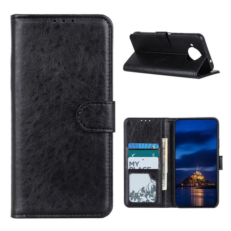 Etui Folio Xiaomi Mi 10T Lite 5G / Redmi Note 9 Pro 5G Czerwony Czarny Sztuczna Skóra Teksturowana Etui Ochronne