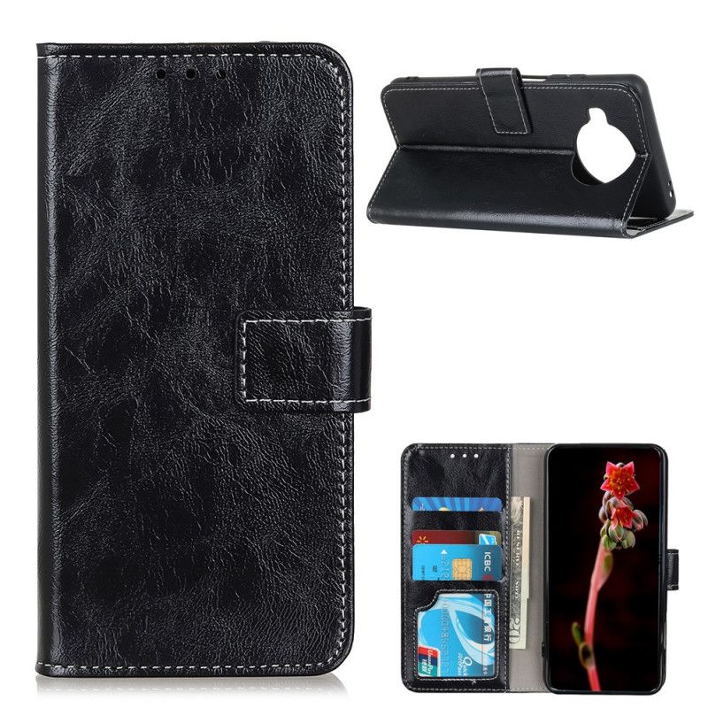 Etui Folio Xiaomi Mi 10T Lite 5G / Redmi Note 9 Pro 5G Czerwony Czarny Widoczne Szwy