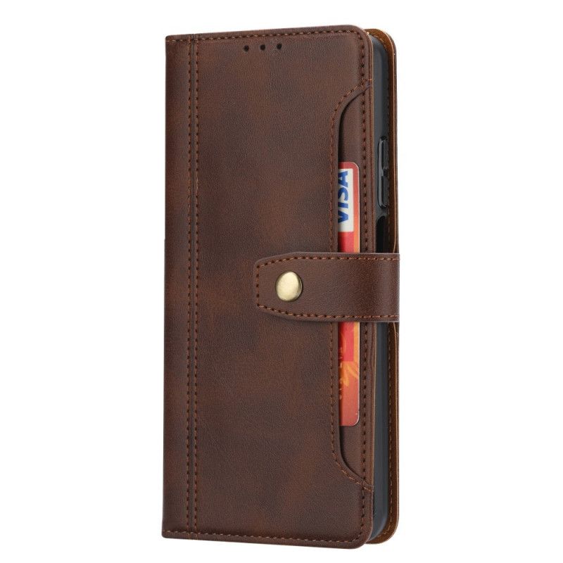 Etui Folio Xiaomi Mi 10T Lite 5G / Redmi Note 9 Pro 5G Czerwony Czarny Z Paskiem