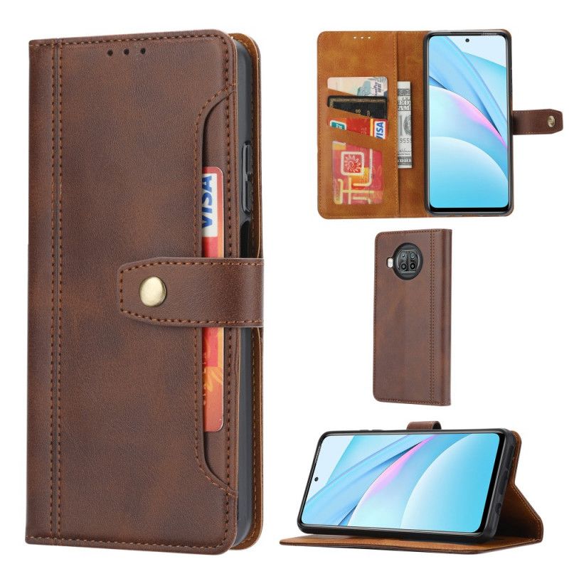 Etui Folio Xiaomi Mi 10T Lite 5G / Redmi Note 9 Pro 5G Czerwony Czarny Z Paskiem