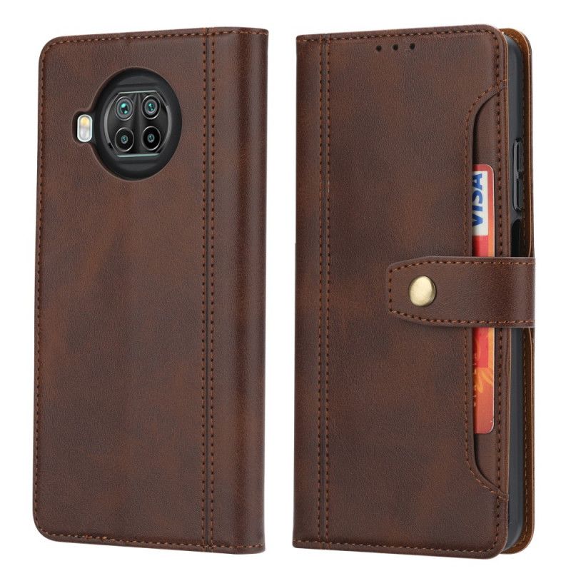 Etui Folio Xiaomi Mi 10T Lite 5G / Redmi Note 9 Pro 5G Czerwony Czarny Z Paskiem