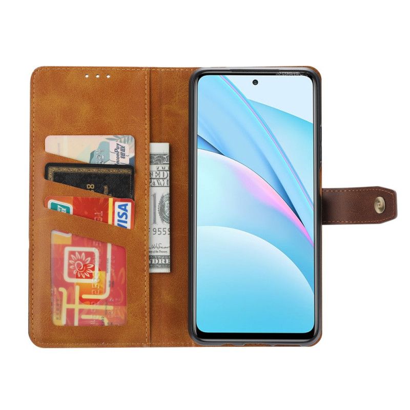 Etui Folio Xiaomi Mi 10T Lite 5G / Redmi Note 9 Pro 5G Czerwony Czarny Z Paskiem