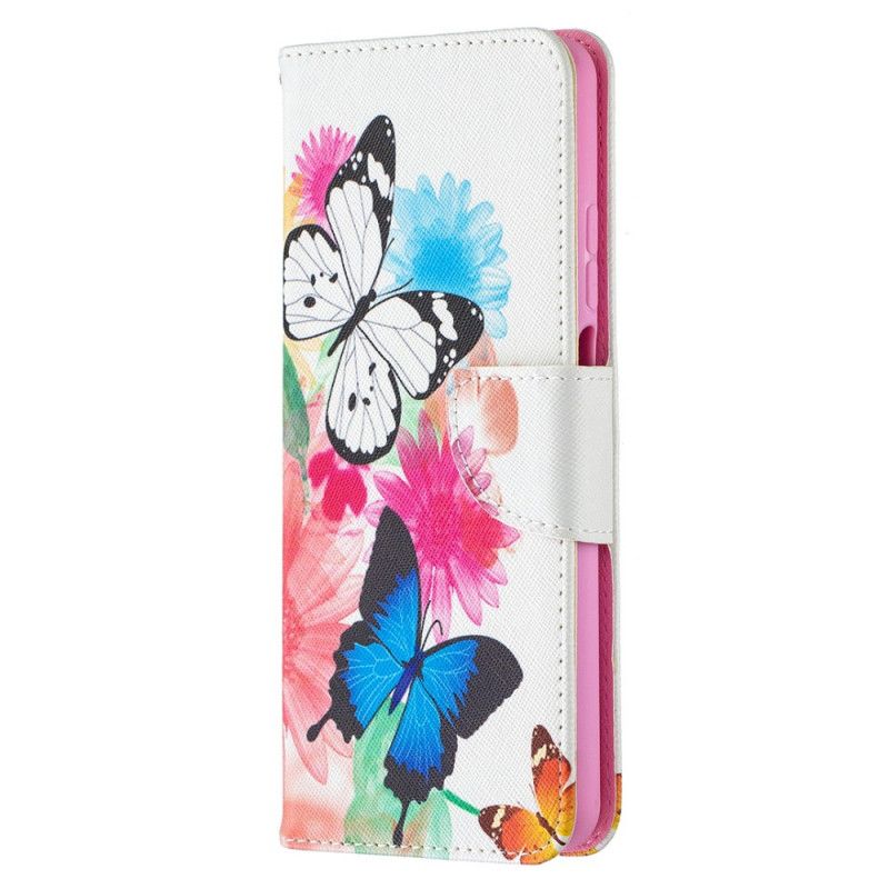 Etui Folio Xiaomi Mi 10T Lite 5G / Redmi Note 9 Pro 5G Malowane Motyle Etui Ochronne