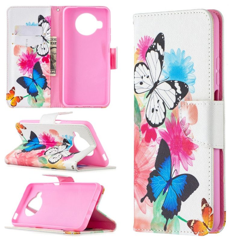 Etui Folio Xiaomi Mi 10T Lite 5G / Redmi Note 9 Pro 5G Malowane Motyle Etui Ochronne