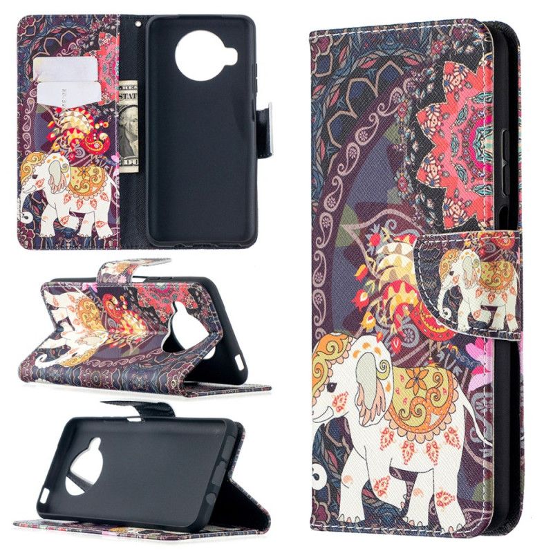 Etui Folio Xiaomi Mi 10T Lite 5G / Redmi Note 9 Pro 5G Słonie Indyjskie Etui Ochronne