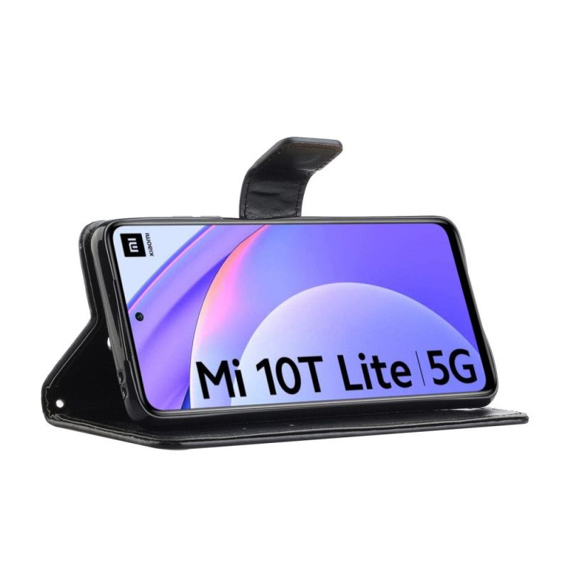 Etui Folio Xiaomi Mi 10T Lite 5G / Redmi Note 9 Pro 5G Szary Czarny Motyle Azjatyckie Etui Ochronne