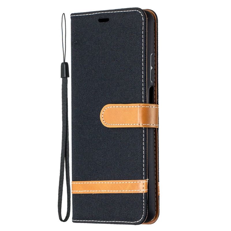 Etui Folio Xiaomi Mi 10T Lite 5G / Redmi Note 9 Pro 5G Szary Czarny Tkanina Etui Ochronne