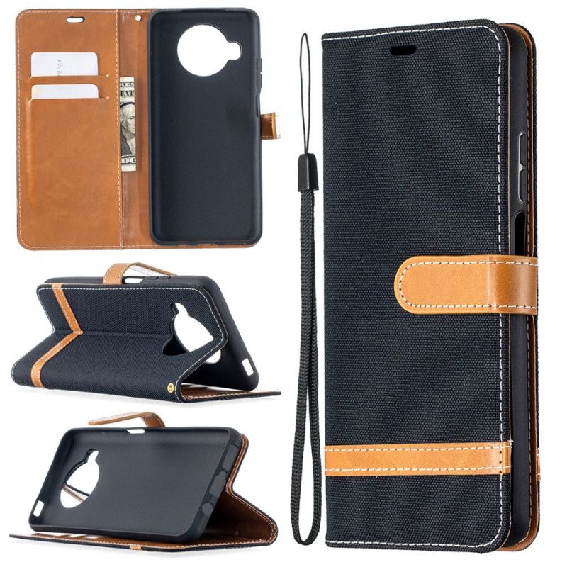 Etui Folio Xiaomi Mi 10T Lite 5G / Redmi Note 9 Pro 5G Szary Czarny Tkanina Etui Ochronne