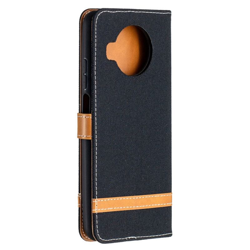 Etui Folio Xiaomi Mi 10T Lite 5G / Redmi Note 9 Pro 5G Szary Czarny Tkanina Etui Ochronne