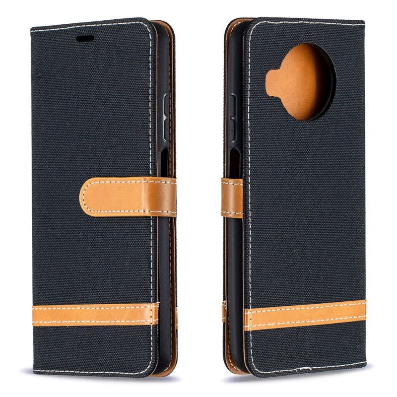 Etui Folio Xiaomi Mi 10T Lite 5G / Redmi Note 9 Pro 5G Szary Czarny Tkanina Etui Ochronne